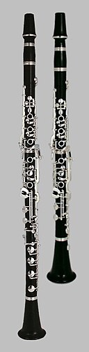 Basset and soprano clarinet compared.